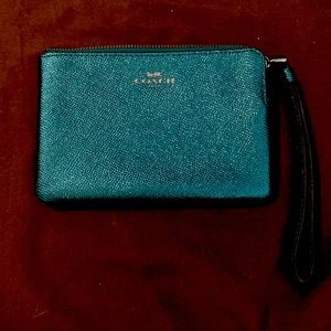 Turquoise Coach Wristlet
